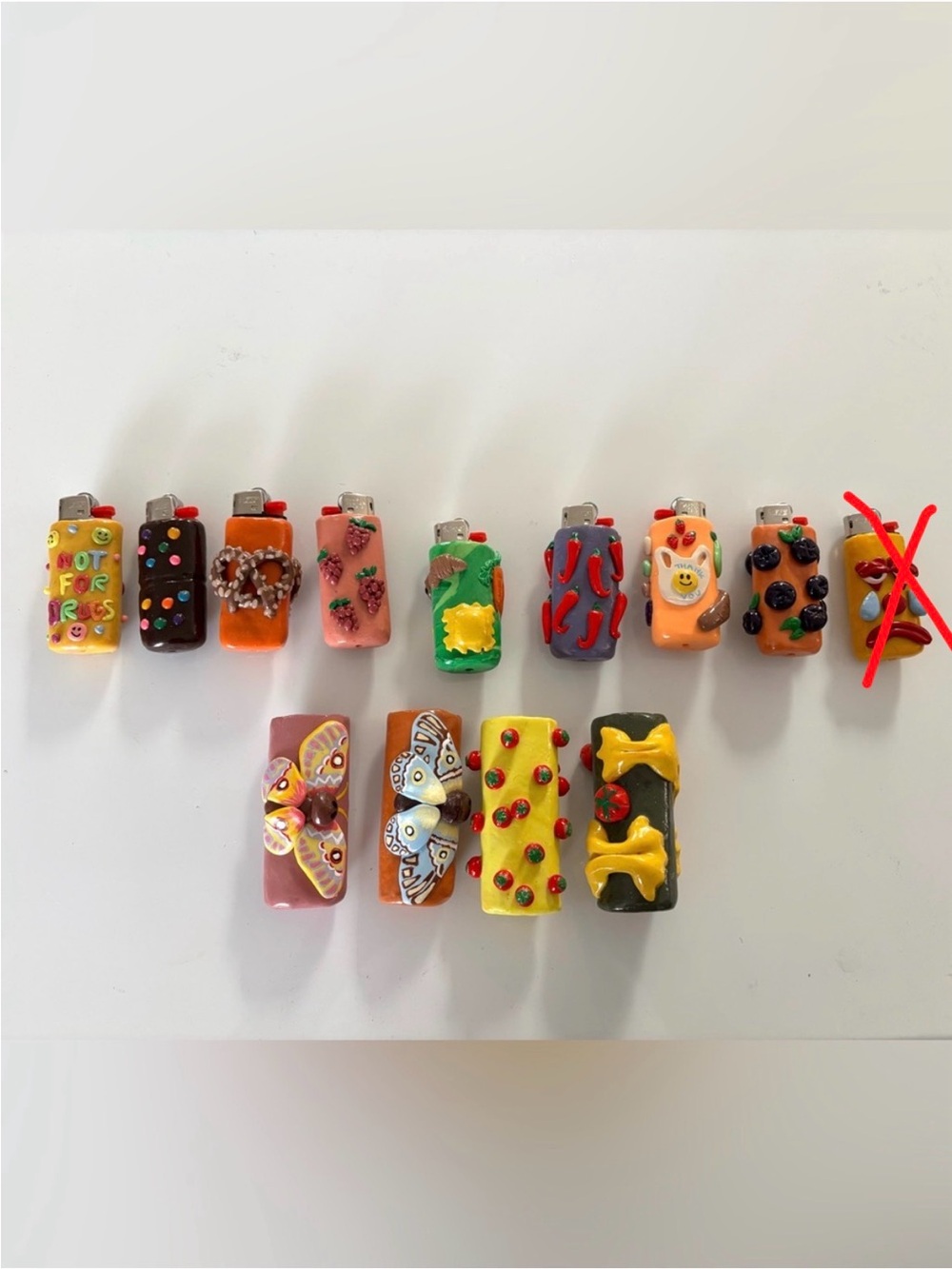 Handmade polymer clay lighter case reusable